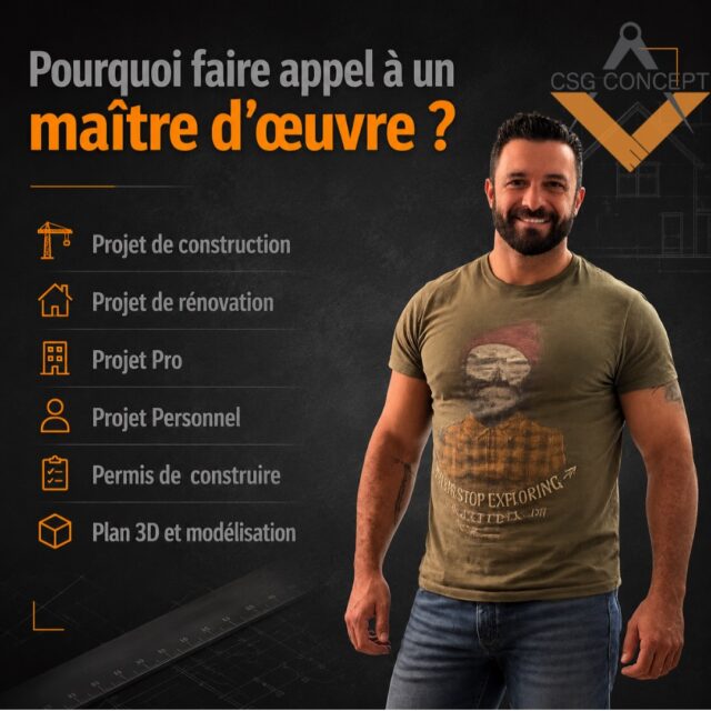🏡 Construire ou rénover est un projet de vie. Ne laissez rien au hasard.Faire appel à un maître d’œuvre, c’est bénéficier d’un accompagnement à chaque étape de votre projet :✔️ Une conception adaptée à vos besoins et à votre budget.✔️ Des démarches administratives simplifiées.✔️ Une sélection d’artisans qualifiés.✔️ Un suivi de chantier rigoureux.✔️ Un interlocuteur unique jusqu’à la livraison.Que ce soit pour une construction neuve, une rénovation, une extension, un projet professionnel ou l’obtention d’un permis de construire, CSG Concept met son expertise à votre service pour concrétiser vos idées en toute sérénité.📩 Vous avez un projet ? Échangeons ensemble et donnons vie à vos envies. 📧 Sydney68@hotmail.fr📞 06 42 25 91 89 📍 Basés en Alsace, nous vous accompagnons de la conception à la réalisation.#CSGConcept #MaitreDoeuvre #Construction #Rénovation
