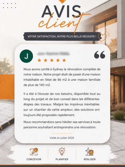 🏗️ VOS AVIS, NOTRE PLUS BELLE RÉCOMPENSE.Un grand merci à tous nos clients pour leur confiance et leurs recommandations. 🧡Vous avez un projet de construction, rénovation ou extension ?Échangeons autour de votre projet.📐 CSG Concept — De l’idée à la réalisation.@ Sydney68@hotmail.fr 📞07 68 28 40 71 📲 post & rédaction by @helene_co_pagnie #CSGConcept #MaitriseDOeuvre #Construction #Renovation #ExtensionMaison [AvisClient - ProjetMaison - RenovationMaison - Alsace - HautRhin - Mulhouse - Colmar ]